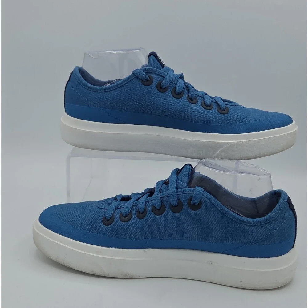Allbirds Canvas Piper Sneakers Women's Size 10.5 Blue White Casual Lace Up Shoes